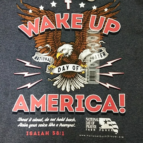😻 4/$25 Wake Up America!" T-shirt by Kerusso: S or M - Picture 2 of 6